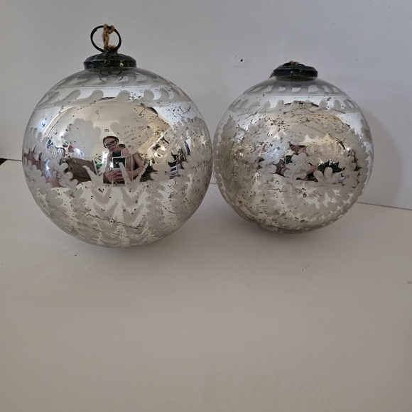 Silver Decorative Glass Ornament